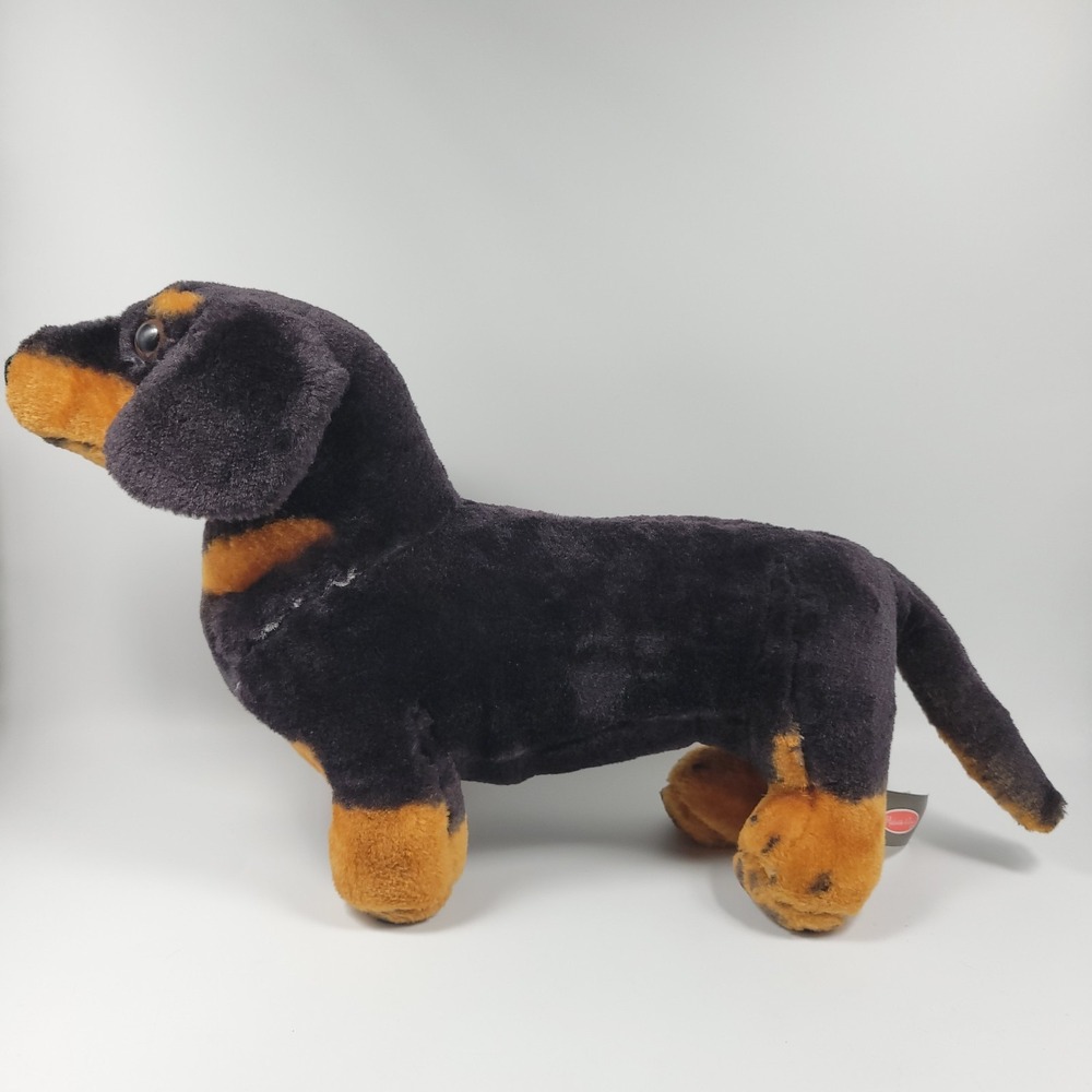 Melissa & Doug Dachshund Weiner Dog 20"‎ Plush Black & Tan Realistic Puppy - Picture 4 of 13